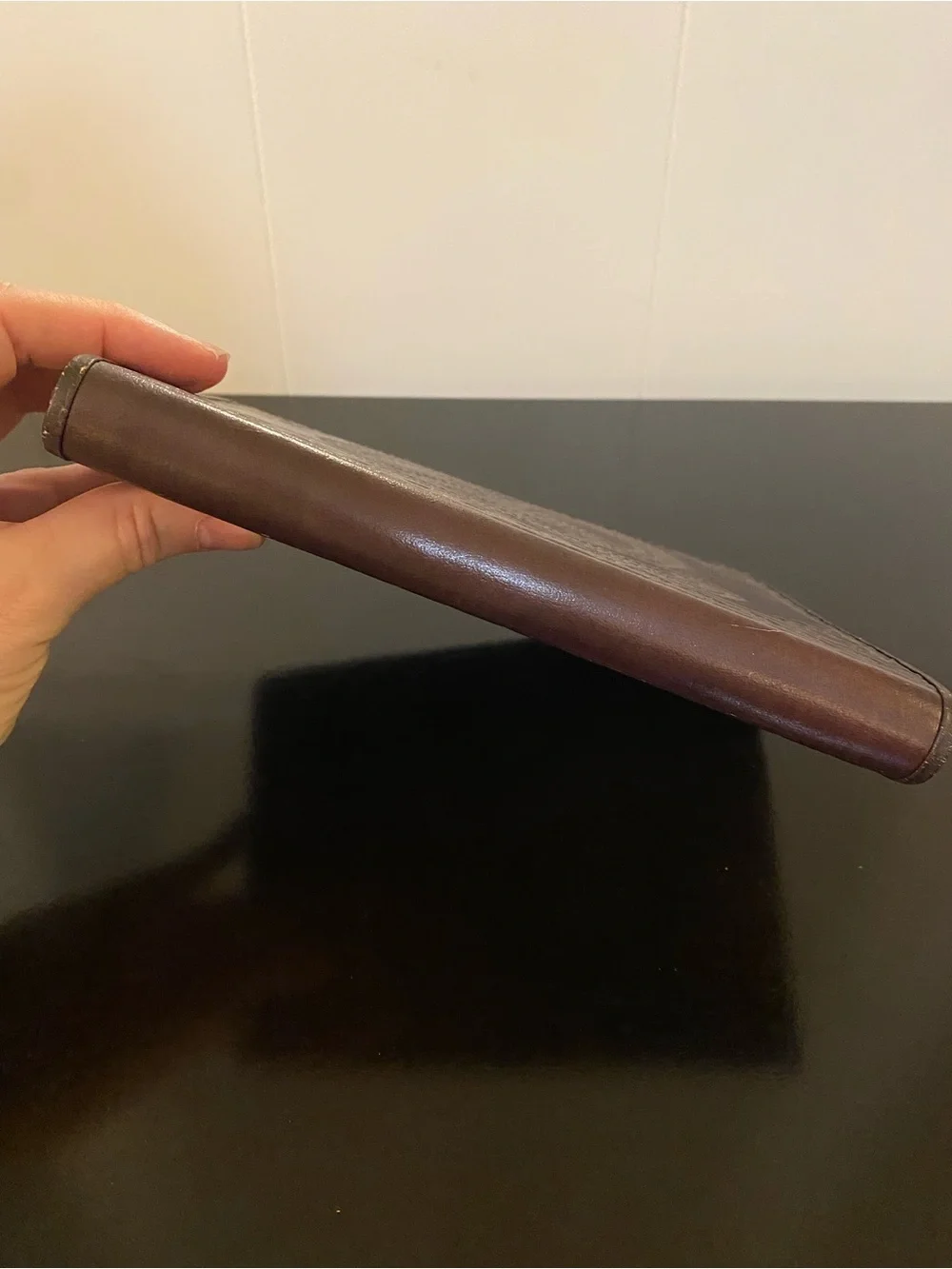Embossed brown faux leather journal